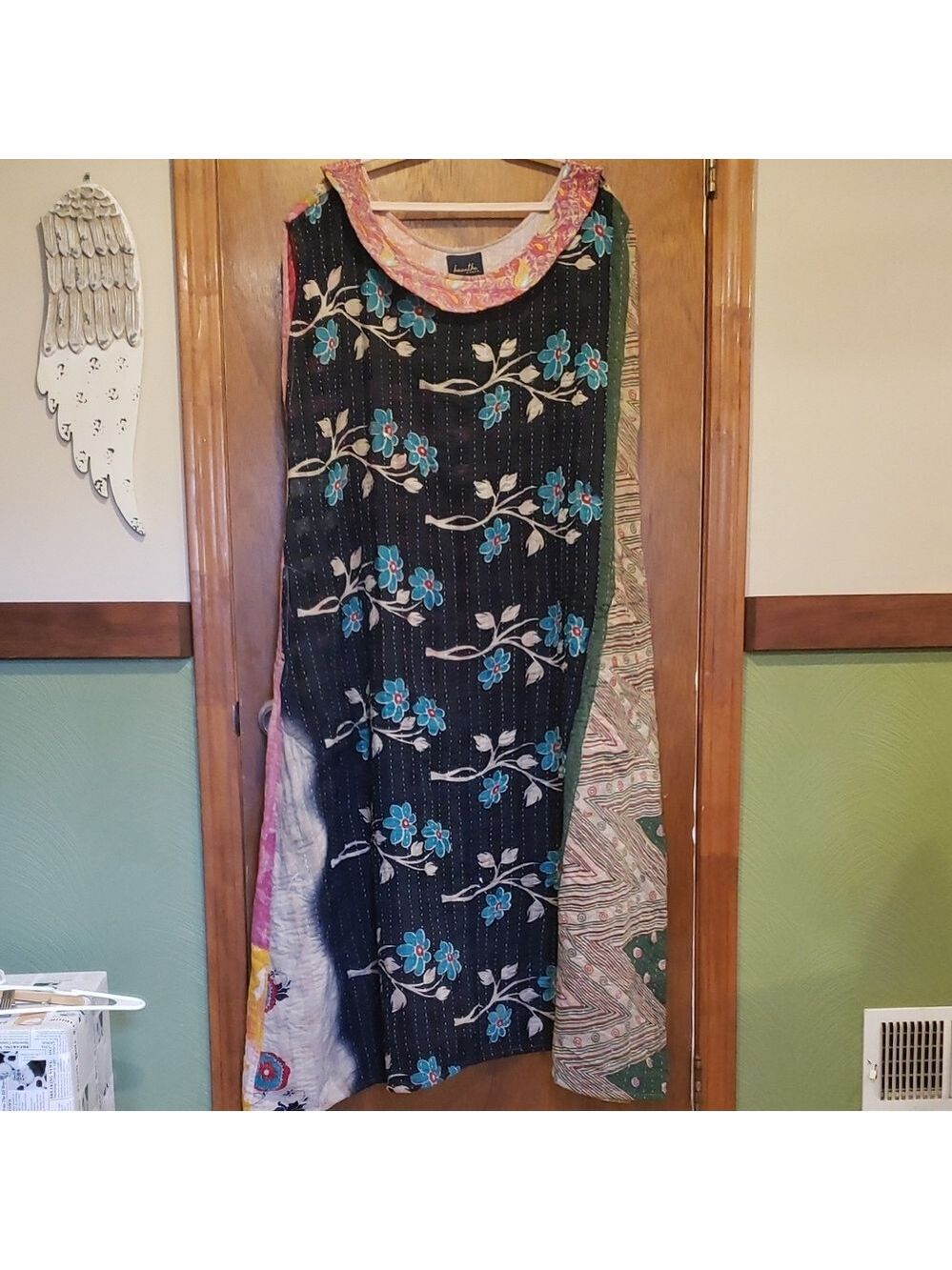 Kaanthakarma Reversible Long Plus Size Kantha Dress.